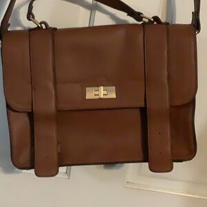 127 Brown Faux Leather Crossbody Bag